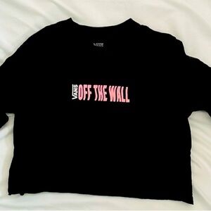 Vans off the wall graphic cropped long sleeve shirt